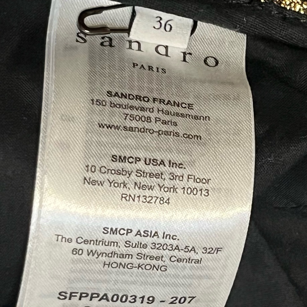 Sandro Paris Brocade Metallic Gold Pants Jacquard Dress Trousers EU 36 US 4 - Picture 7 of 7